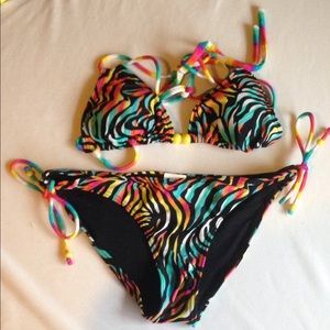 Colorful Tiger Print Bikini Set